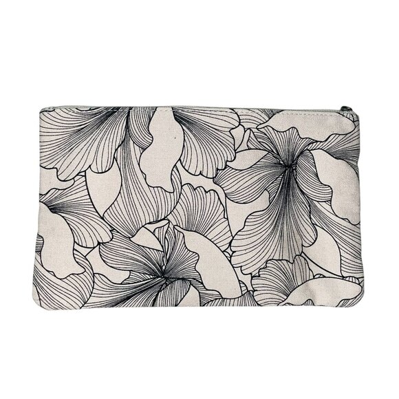 Origins Fabric Makeup Cosmetics Bag Used Black / Cream - Picture 2 of 15